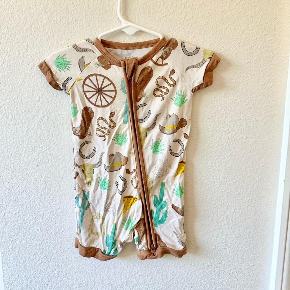 Little Sleepies Ready to Rodeo Shorty Baby Romper